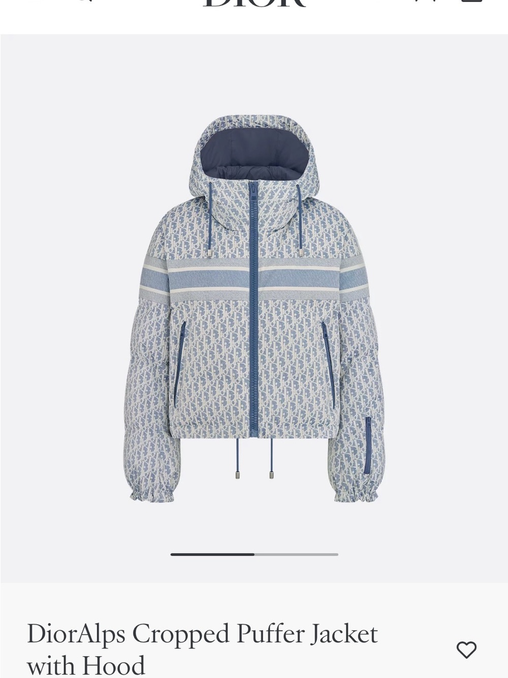 Christian Dior DiorAlps Monogram Puffer Jacket Cropped with Hood - Picture 2 of 8